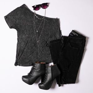 Women's One Shoulder T Shirt, American Eagle, M